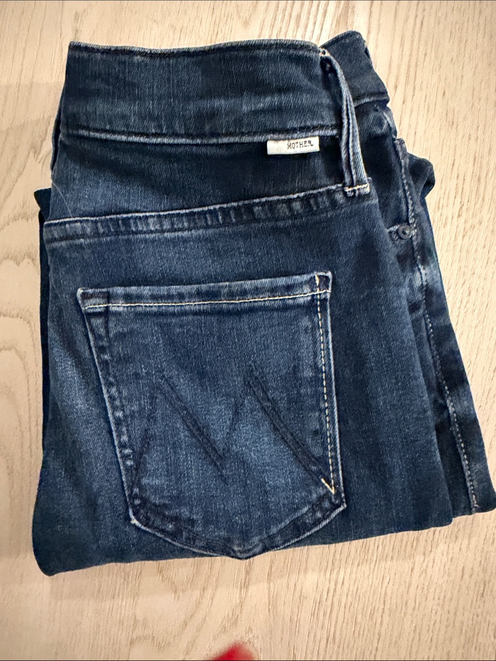 MOTHER Straight Leg Jeans in Dark Blue Wash